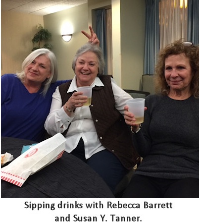 [photo: Sipping Drinks with Rebecca Barrett and Susan Y. Tanner]